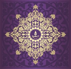 Oil lamp, Diwali greetings , royal Rajasthan, India	