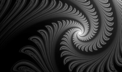 Fractal light 3d spiral on black background