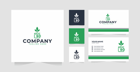 Wallet Tree logo design inspiration and business card