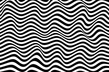Abstract black and white line wave background. Wave line pattern. Seamless pattern wavy line background illustration. Texture wave simple background.