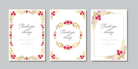 Fototapeta na wymiar Set of Floral Frame for Card Design