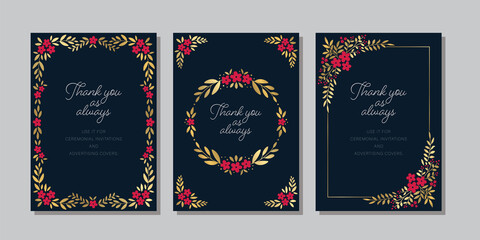 Fototapeta na wymiar Set of Floral Frame for Card Design