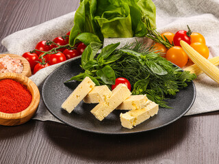Caucasian traditional young soft cheese
