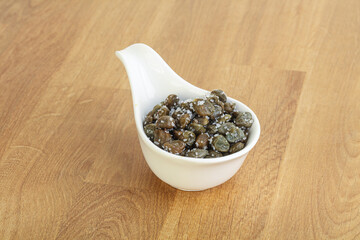 Salted marinated capers snack appetiser