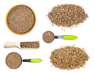 Fototapeta set of various barnyard millet seeds cutout obraz