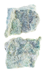 set of listvanite (listwanite) stones cutout