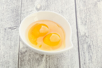 Chicken egg in the bowl