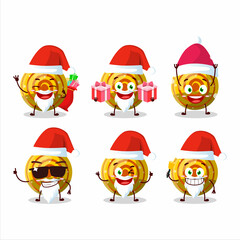 Santa Claus emoticons with yellow spiral gummy candy cartoon character