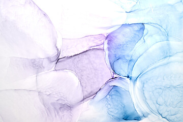Naklejka premium Abstract blue purple ink watercolor background, paint stains and spots in water, luxury fluid liquid art wallpaper, marble texture