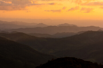 Beautiful scenery, layers of mountains, northern Thailand