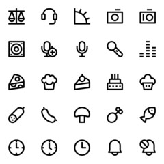 Fototapeta premium Outline icons for user interface.