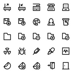 Outline icons for user interface.