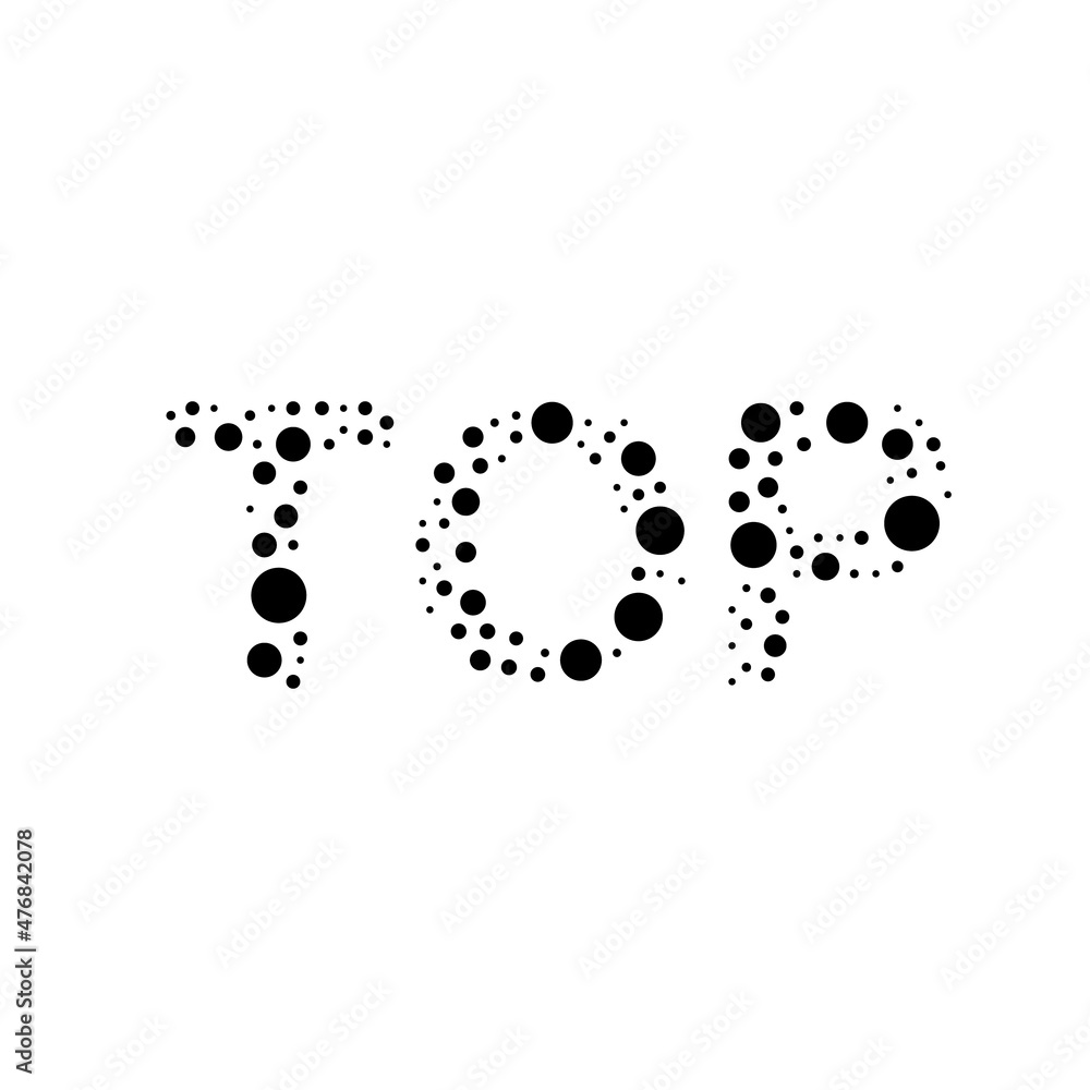 Poster a large top symbol in the center made in pointillism style. the center symbol is filled with black c