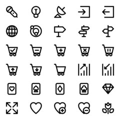 Outline icons for user interface.