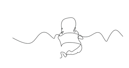 newborn child lying face down