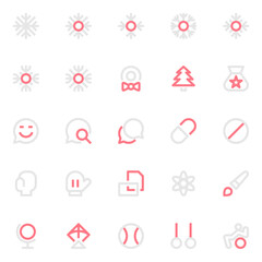 Two color outline icons for user interface.