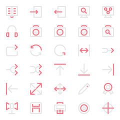 Two color outline icons for user interface.