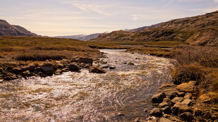 Arctic Circle Trail Trekking Path between Kangerlussuaq and Sisimiut in Greenland.