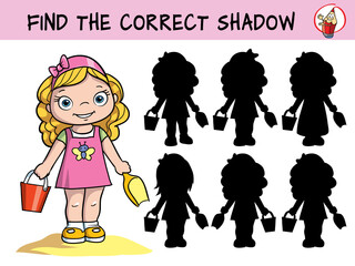 Little girl. Find the correct shadow