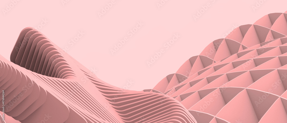 Aufkleber abstract background. geometric shape curve for banner and architecture parametric design on red. cop
