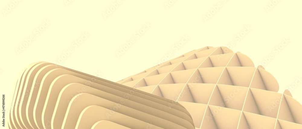 Poster abstract background. geometric shape curve for futuristic architecture parametric with origami paper