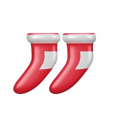 Socks - Winter and christmas 3d illustration