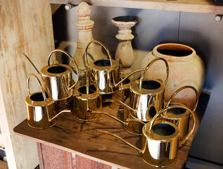 gold watering cans 