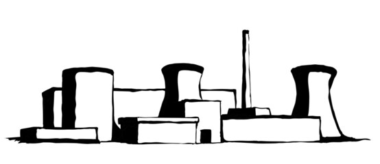 Nuclear power plant. Vector drawing