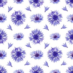 Nahtloses Muster mit sehr peri Blumen isoliert auf weiß