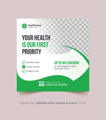 Medical healthcare flyer social media post & web banner