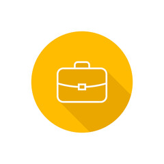 Briefcase flat icon with shadow