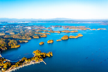 早朝の秋の松島（宮城県）