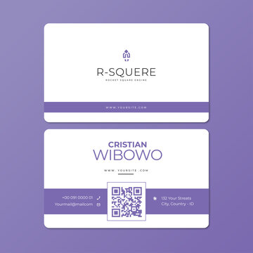 Editable Purple Business Card Template