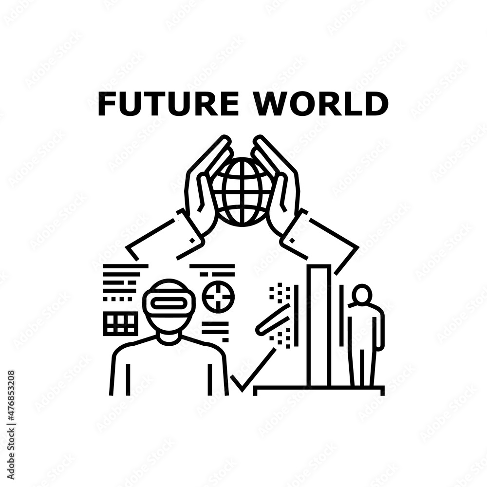 Poster Future world map earth. Abstract network. Internet globe. Digital connect. Planet tech vector concept black illustration