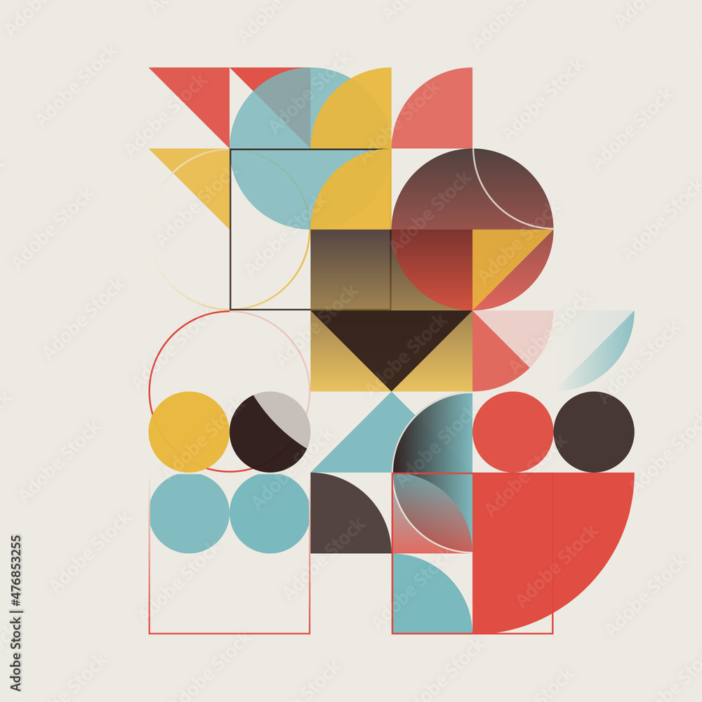 Poster geometric abstract pattern design graphics made with various vector shapes and elements