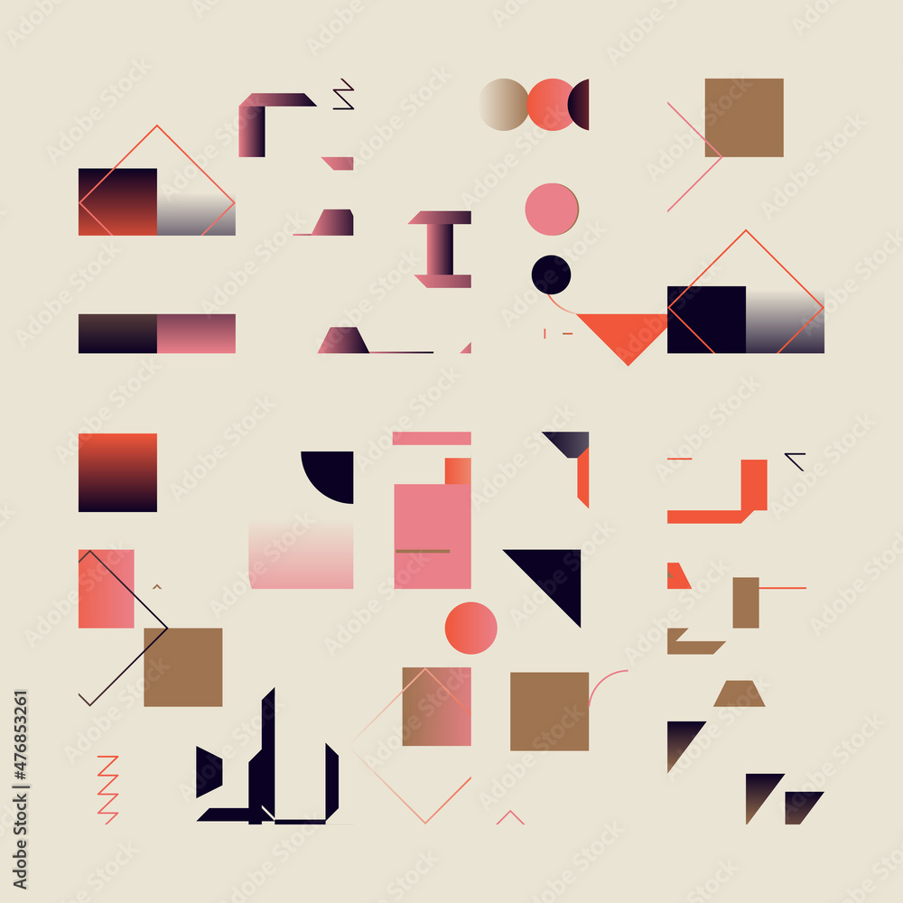 Poster meta postmodern vector pattern design with pure aesthetics of computer generated arts