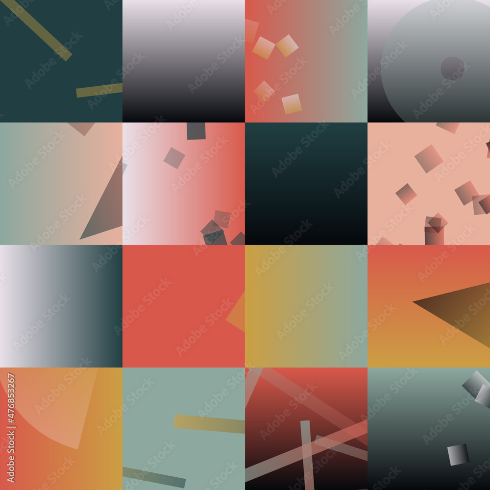 Poster digital design of generative art graphics as abstract vector pattern background