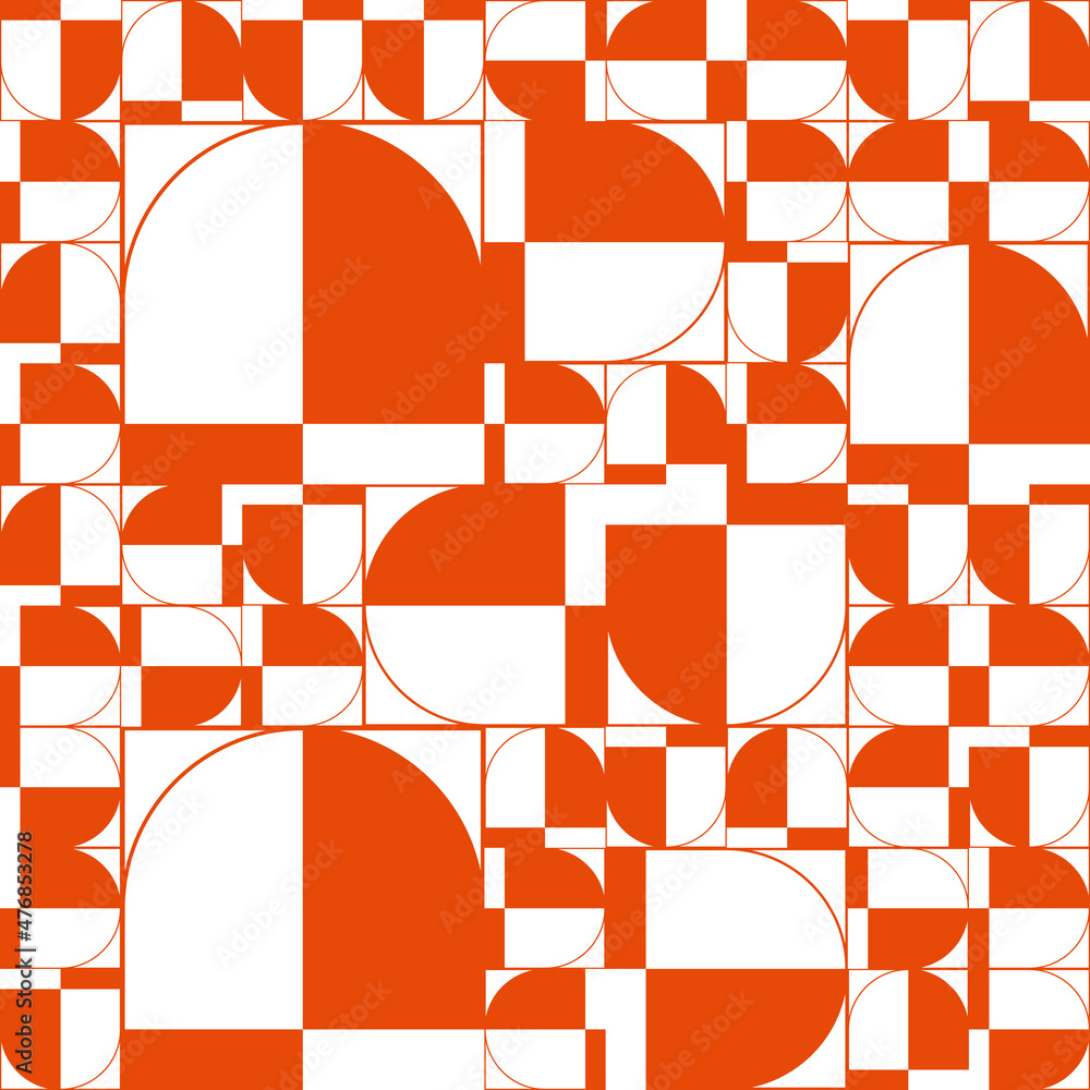 Poster linear shapes design with bauhaus inspired geometric figures abstract pattern graphics
