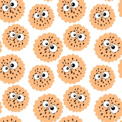 Kids cartoon seamless cookies pattern for fabrics and textiles and packaging and gifts and cards and linens and kids 