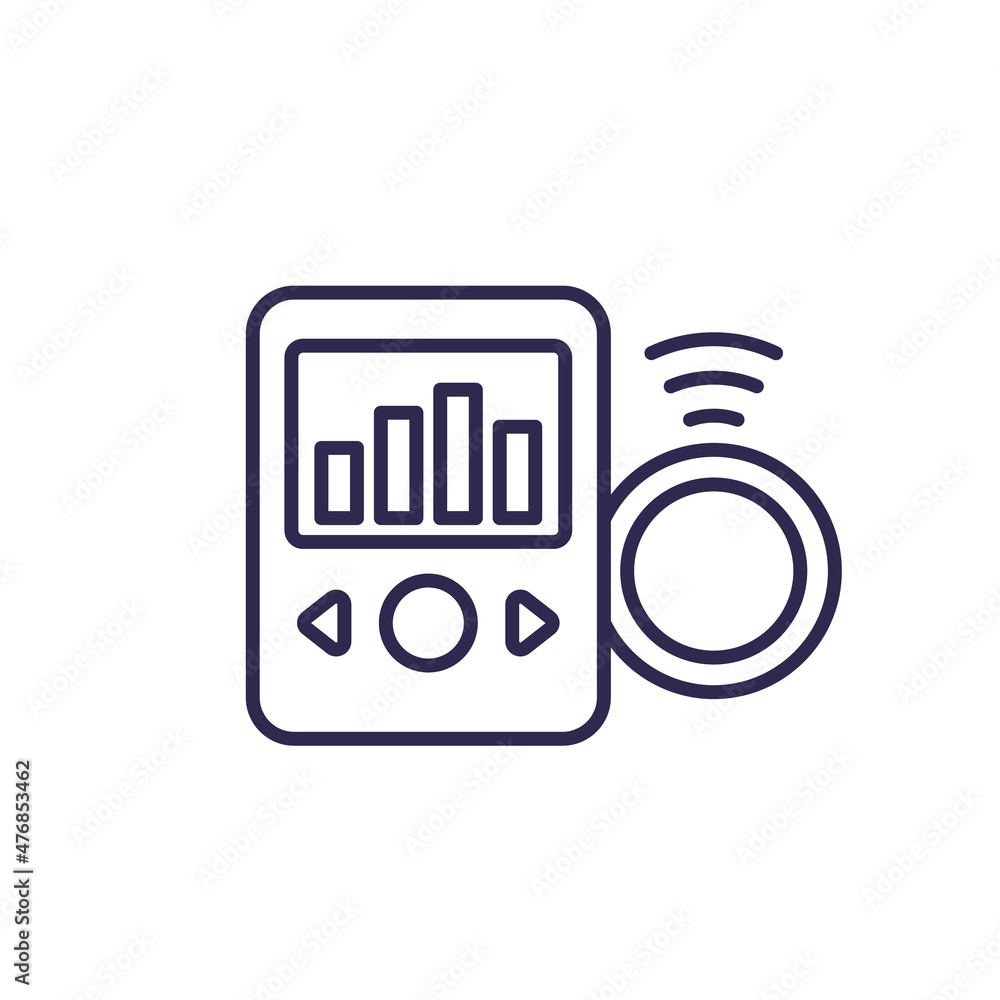 Poster continuous glucose monitoring device line icon