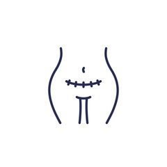 cesarean section, scar line icon