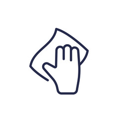Fototapeta premium cleaning, wiper in hand line icon