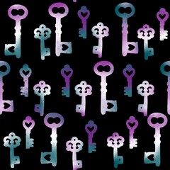 Seamless pattern with keys for fabrics and textiles and packaging and gifts and cards and linens and kids