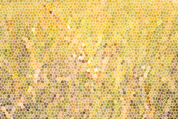 Motley yellow, orange and brown mosaic with white seams