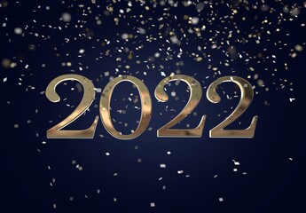Fototapeta na wymiar Background 2022 New Year - 3D Render