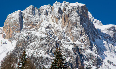 snow on the beautiful Dolomites