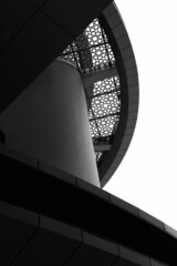Fototapeta premium Abstract building exterior in black and white