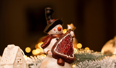 christmas decoration with snowman