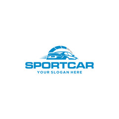 Modern design flat SPORT CAR speed logo design