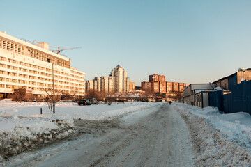 Fototapeta na wymiar winter in the city